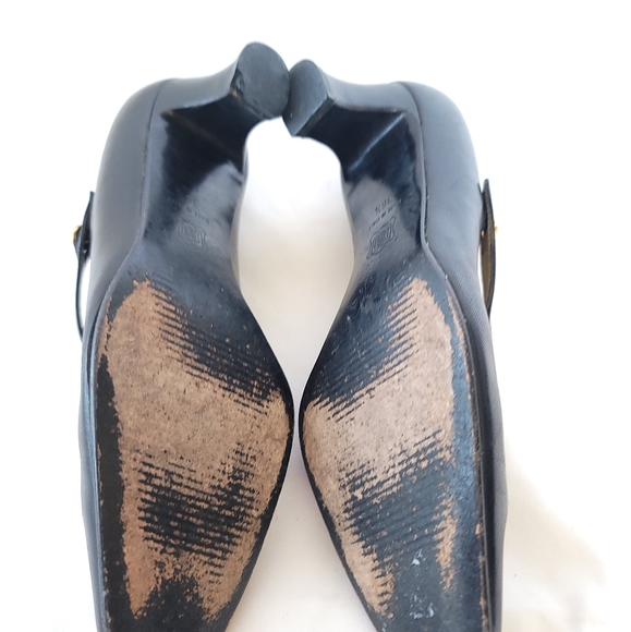 Gianni Versace Vintage Leather Mary-Jane Heel Shoes Black EU36.5 - Picture 11 of 11